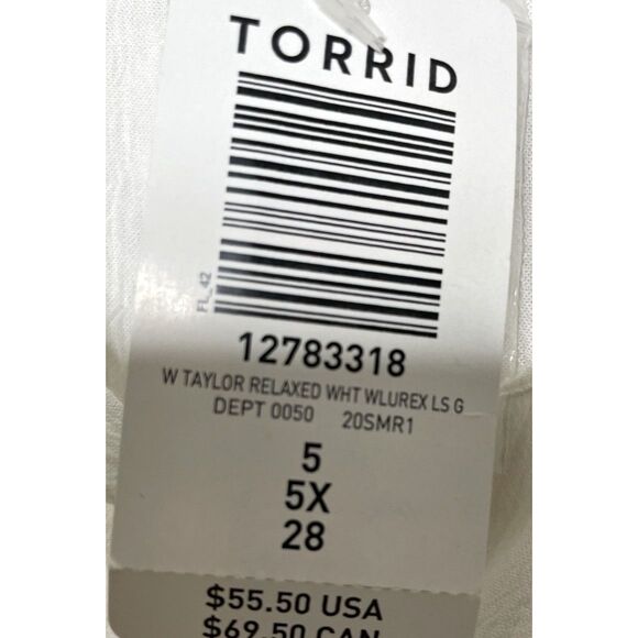 Torrid Taylor Shirt Size 5X White Gauze Silver Star Button Front Relaxed New NWt - Picture 7 of 12